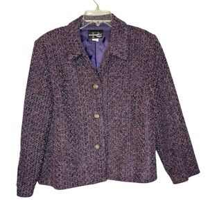 Requirements Woman 16W Multicolor Tweed Blazer Jacket, USA Made